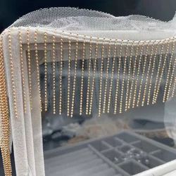 1Yard 6cm Fringed Metal Chain Tassel Beaded Lace Handmade Beads Macrame Lace Trim DIY Jeans Bags Shoes And Hats Decoration