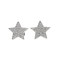 100% 925 Sterling Silver one Star Stud Earrings For Women paved CZ Prevent Allergy Brincos pendientes mujer moda 2019 Brincos