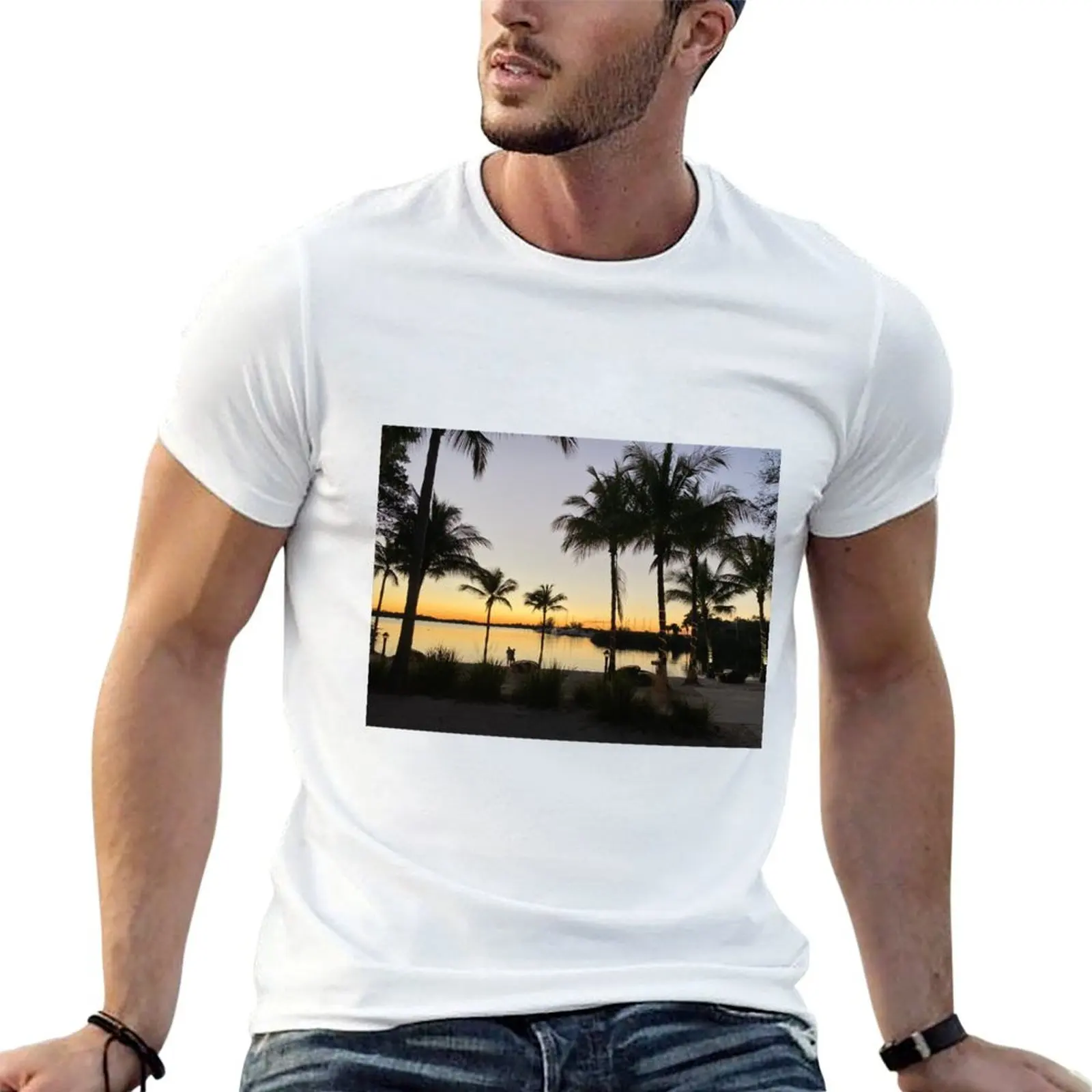 Sunset at Sandpiper Bay Club Med Florida T-Shirt Fashion Casual Short Sleeve Top