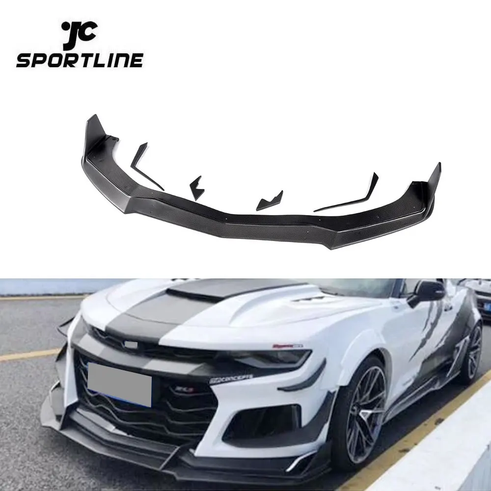 

SS Style Carbon Front Bumper Lip Splitter with Canards for Chevy Camaro ZL1 2014-2016