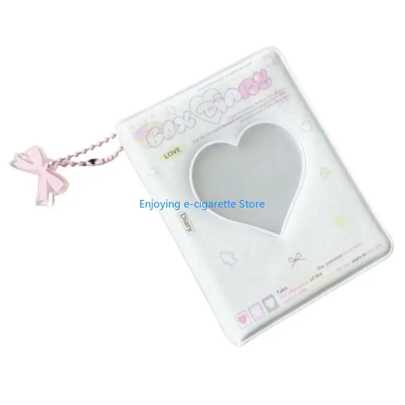3-Zoll-Mini-Fotokarten-Albumbuch mit vorderem Sichtfenster, PVC-Einband und Charm-Akzent für die Aufbewahrung von Sammelkarten – Detail 4