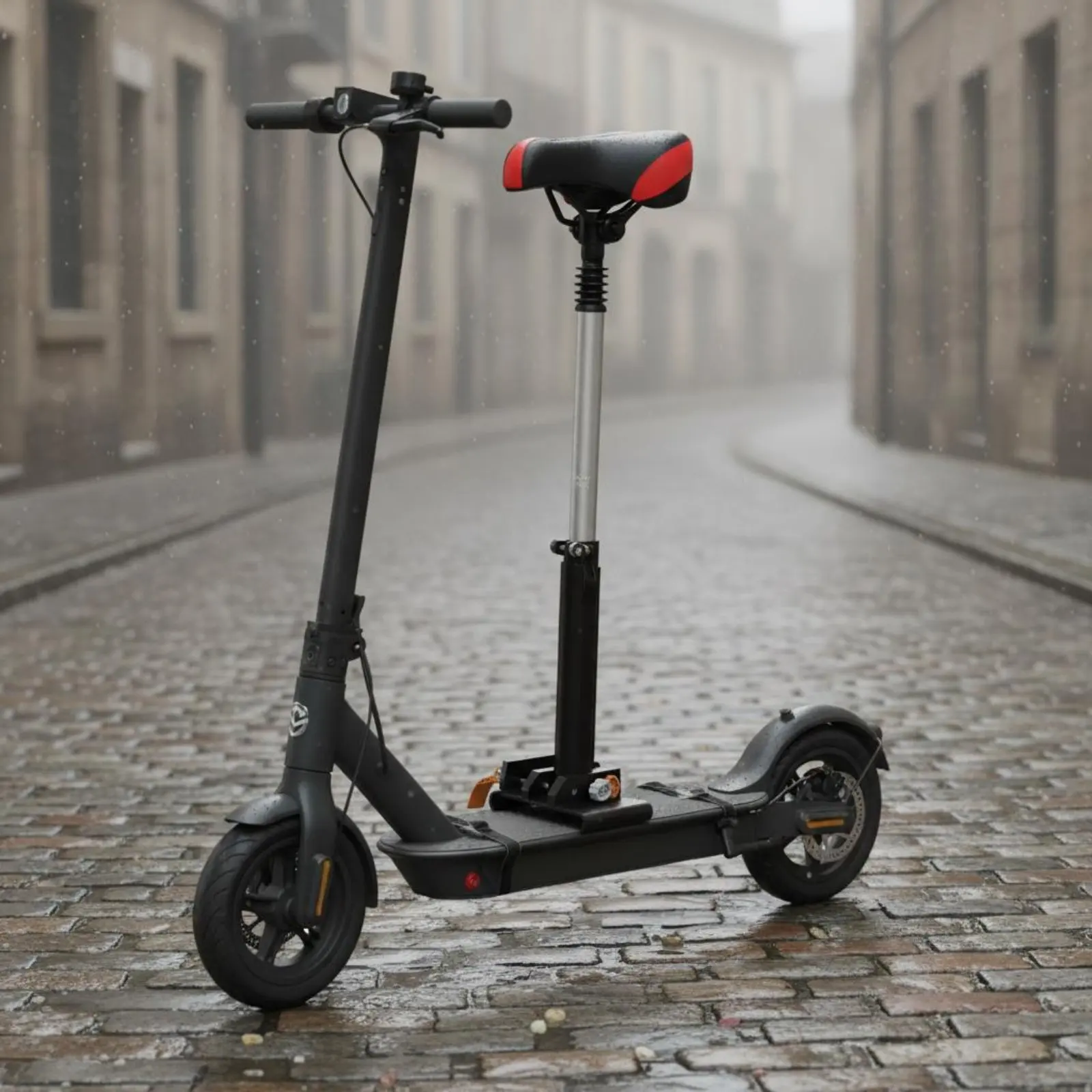 

Electric Scooter Seat Aluminum Alloy Adjustable Scooter Seat Attachment Mobility Accessory No-Drill Install Portable