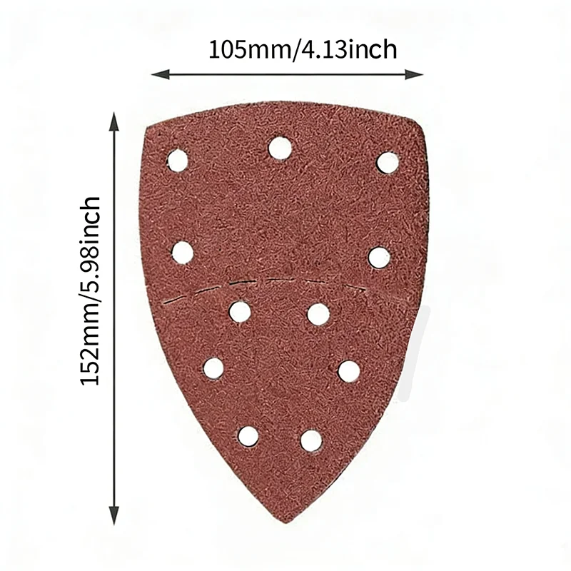 40pcs/set 11-Hole Mouse Sandpaper Triangle Sandpaper Orbital Sander Detail Pad Discs for Bosch Sander Sandpaper