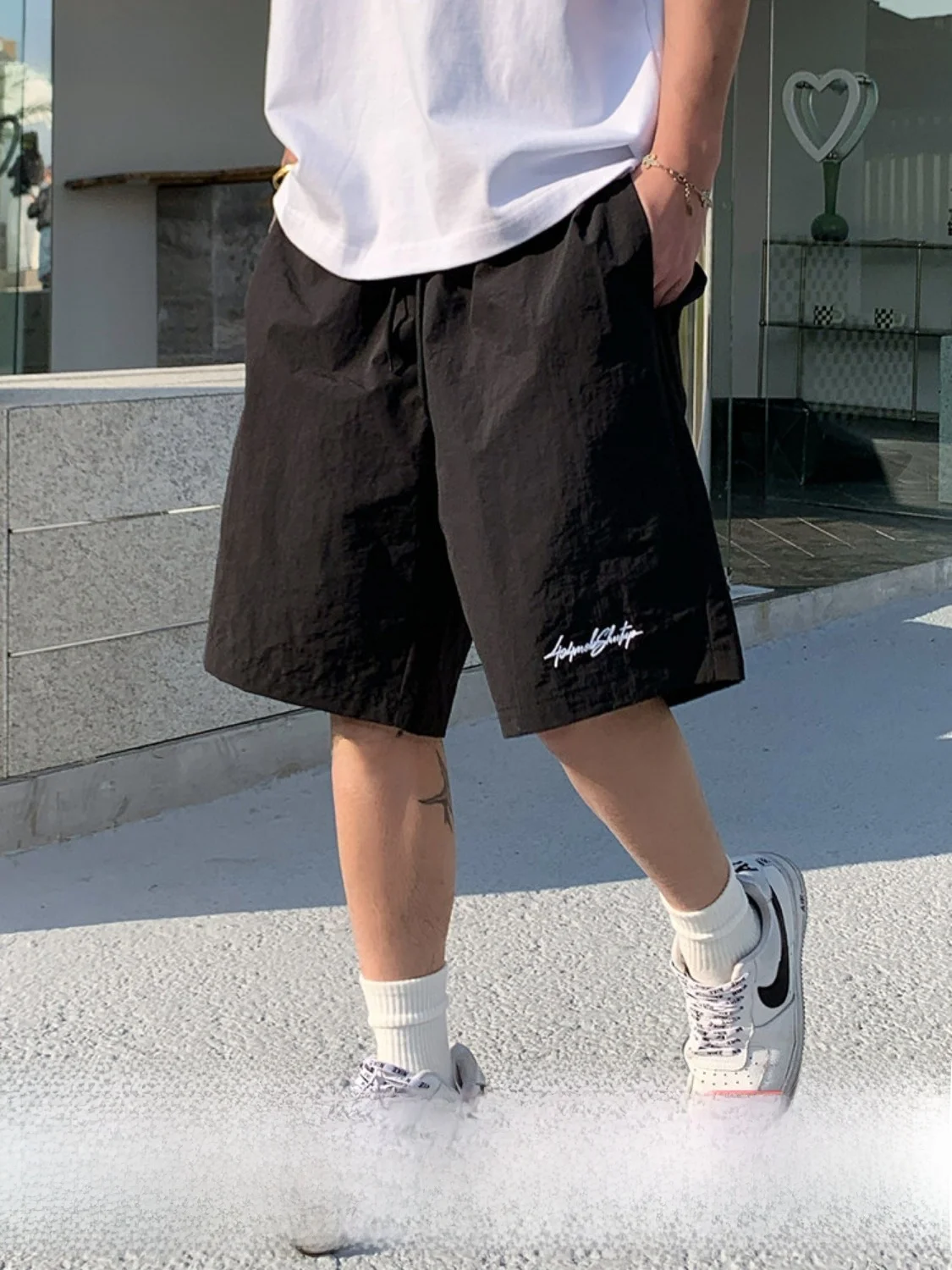 

Мужские повседневные брюки-шорты 404MOB, базовые, универсальные, для отдыха, с вышивкой в американском стиле, быстросохнущие, спортивные, свободные, длиной до колена...