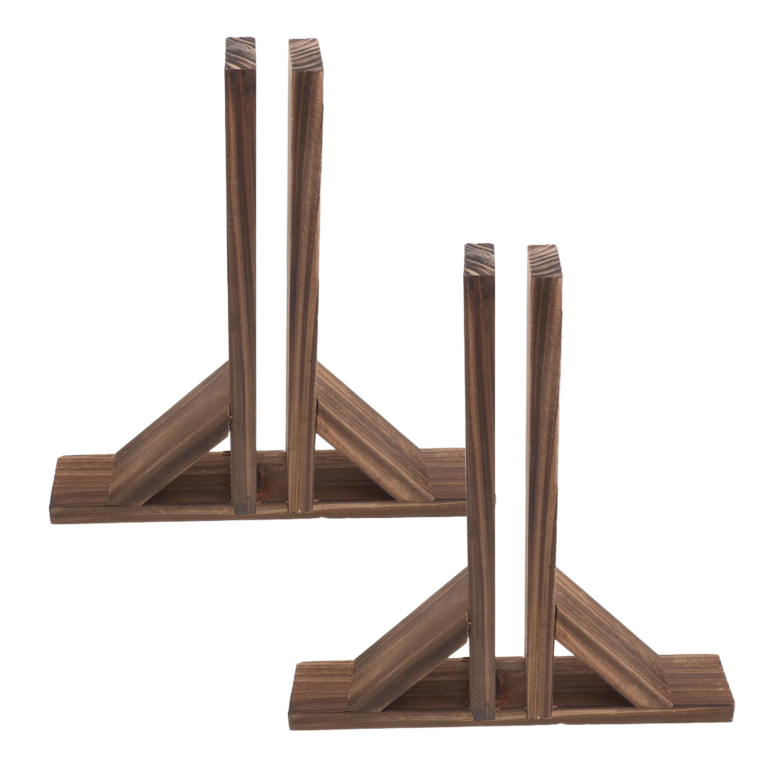 

2pcs Wooden Fence Base Light Brown Solid Wood Garden Door Frame Support Partition Bracket Garden Trellis Base Fence Post Feet