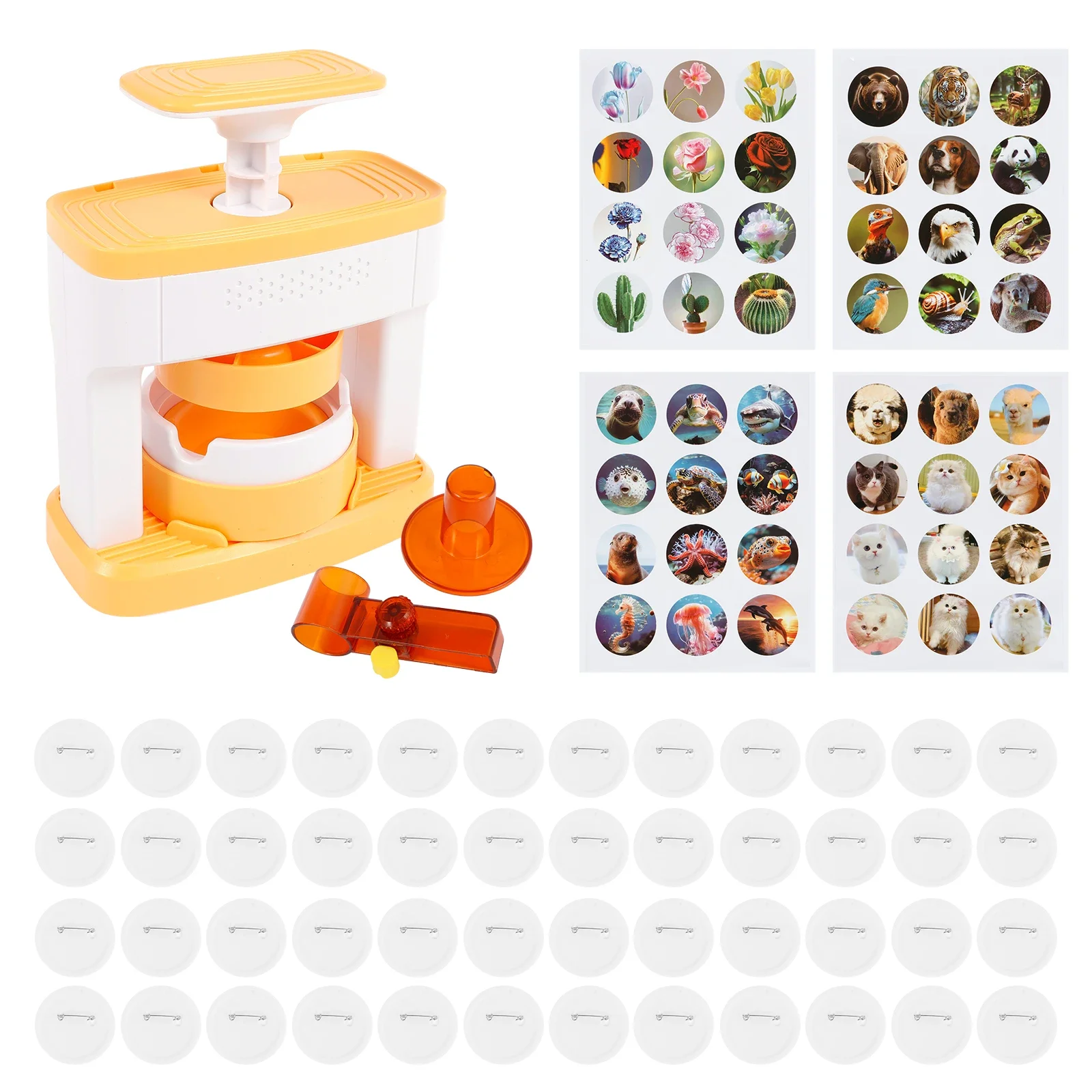 

48 шт., машина для изготовления бейджей, 55 мм, машина для изготовления бейджей своими руками, пресс-машина для изготовления бейджей, комплект для штамповки бейджей, машина для изготовления бейджей, подарки для детей