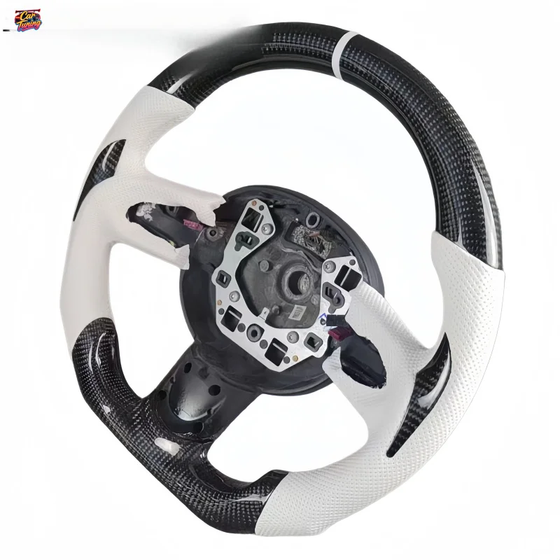 Suitable for BMW Mini R55 R56 R60 Custom Flat-bottom Sports Carbon Fiber Steering Wheel Modification Without Airbag