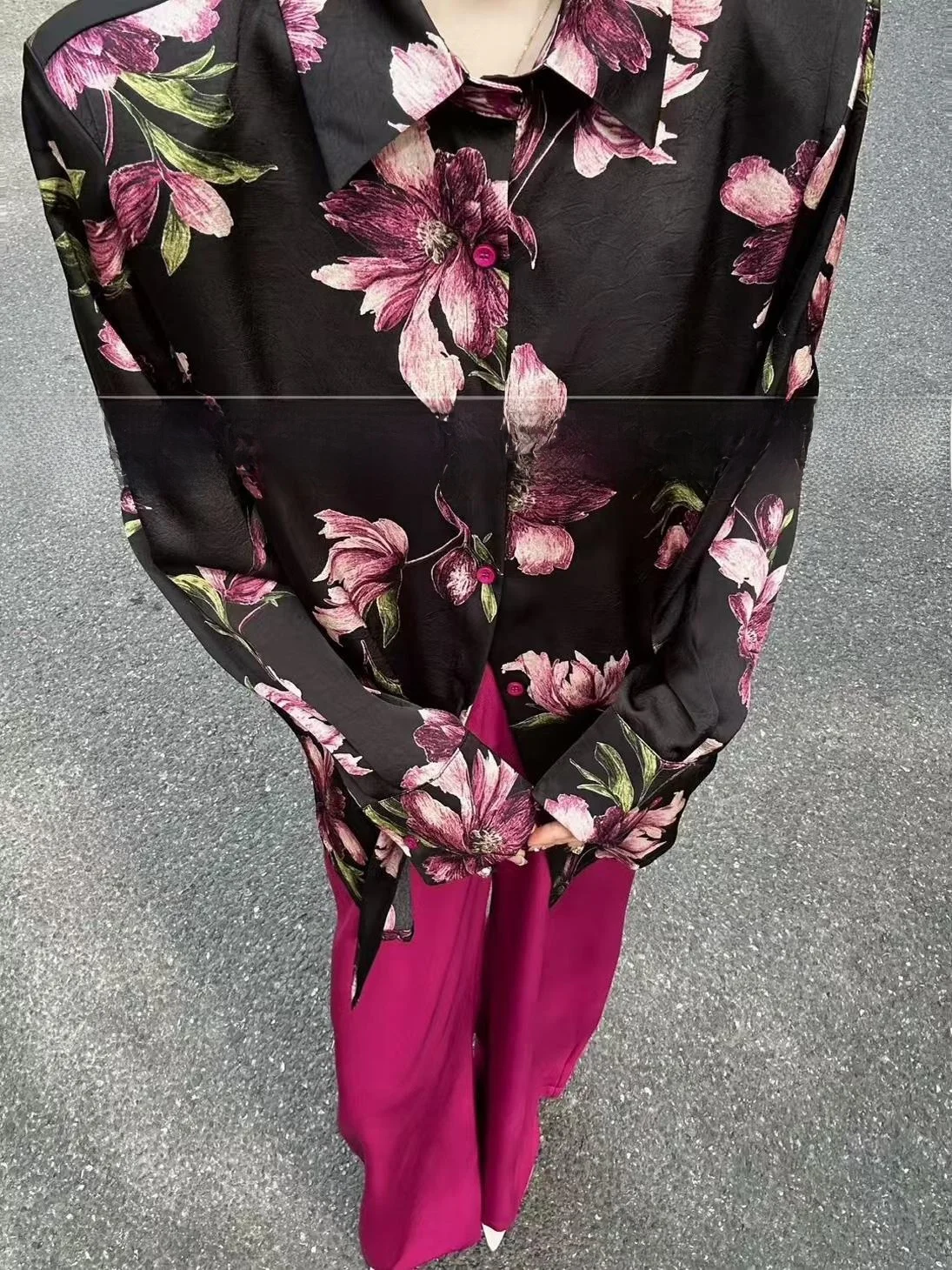 

Романтический цветочный принт, нежный романтический Sle, художественная подкладка для масляной живописи, весна-лето, многослойный топ, женская мода