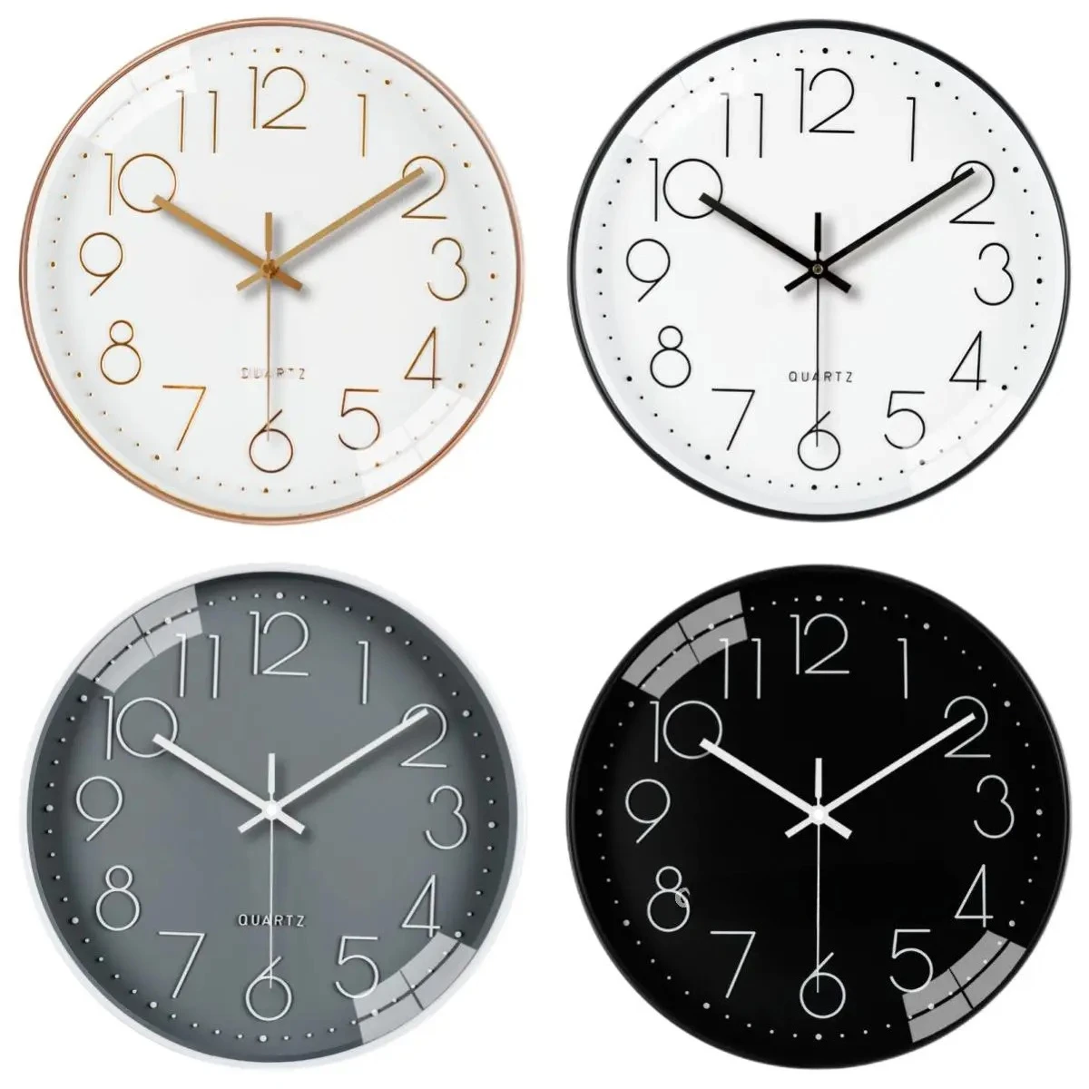 

12-Inch 3D Digital Wall Clock Minimalist round Shape Home Bedroom Living Room Decor Battery Operated High Sense Display Clock