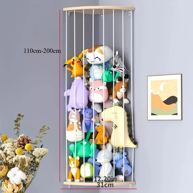 Cross-border New Plush Doll Storage Rack Wooden Plush Toy Stuffed Storage Rack Nursery Storage Wall Shelf Home Wall Art Decor