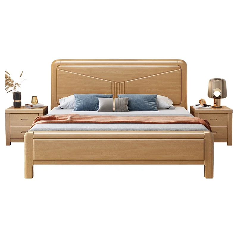 منظم سرير مزدوج بحجم كوين، أدراج خشبية لغرفة النوم، سرير صالة حديثة، كاما كاسال، أثاث اسكندنافي متعدد الوظائف