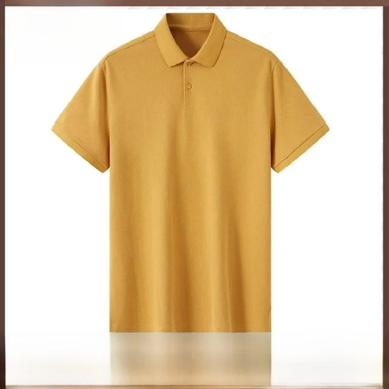 

Summer Men's Pure Cotton Shirt Short Sleeve Turn-down Collar Can Print Logo Business Casual Top Fine Combed Cotton