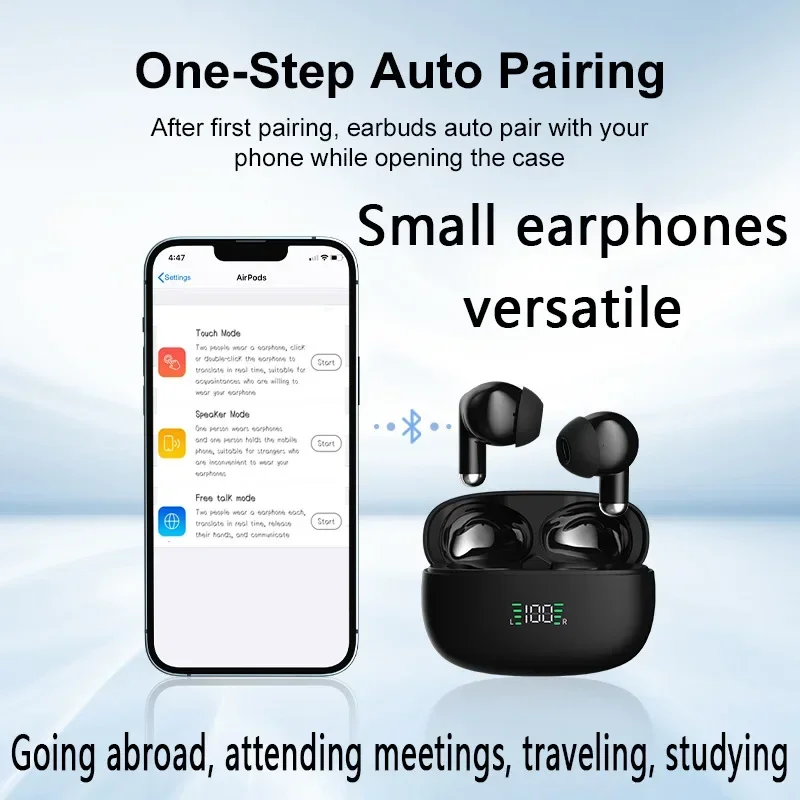 2024 nuevos auriculares de traducción 144 idiomas traducción instantánea traductor de voz inteligente inalámbrico Bluetooth AI traductor auricular