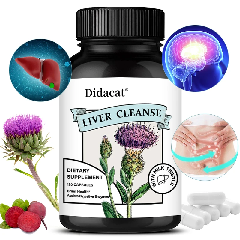 Liver Cleanse, Detox & Repair Formula - Herbal Liver Support Supplement with Milk Thistle, Dandelion for Liver & Brain Health