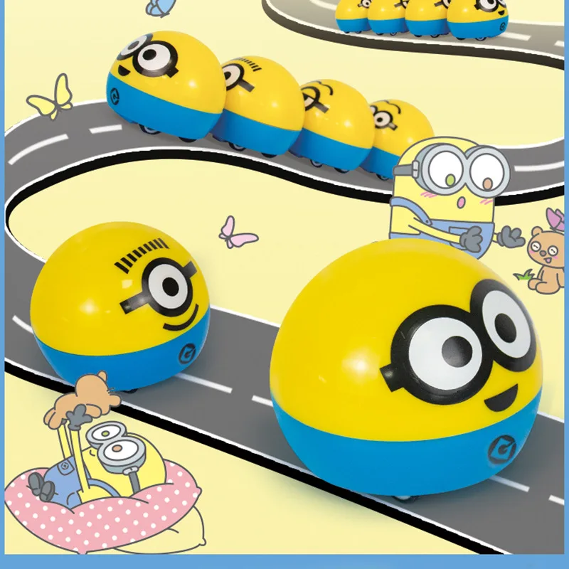 

Подлинный маленький желтый человечек, детская игрушечная машинка, универсальные студии, возвратная машина, инерционная магнитная игрушка для сращивания, подарок для игры в прилив