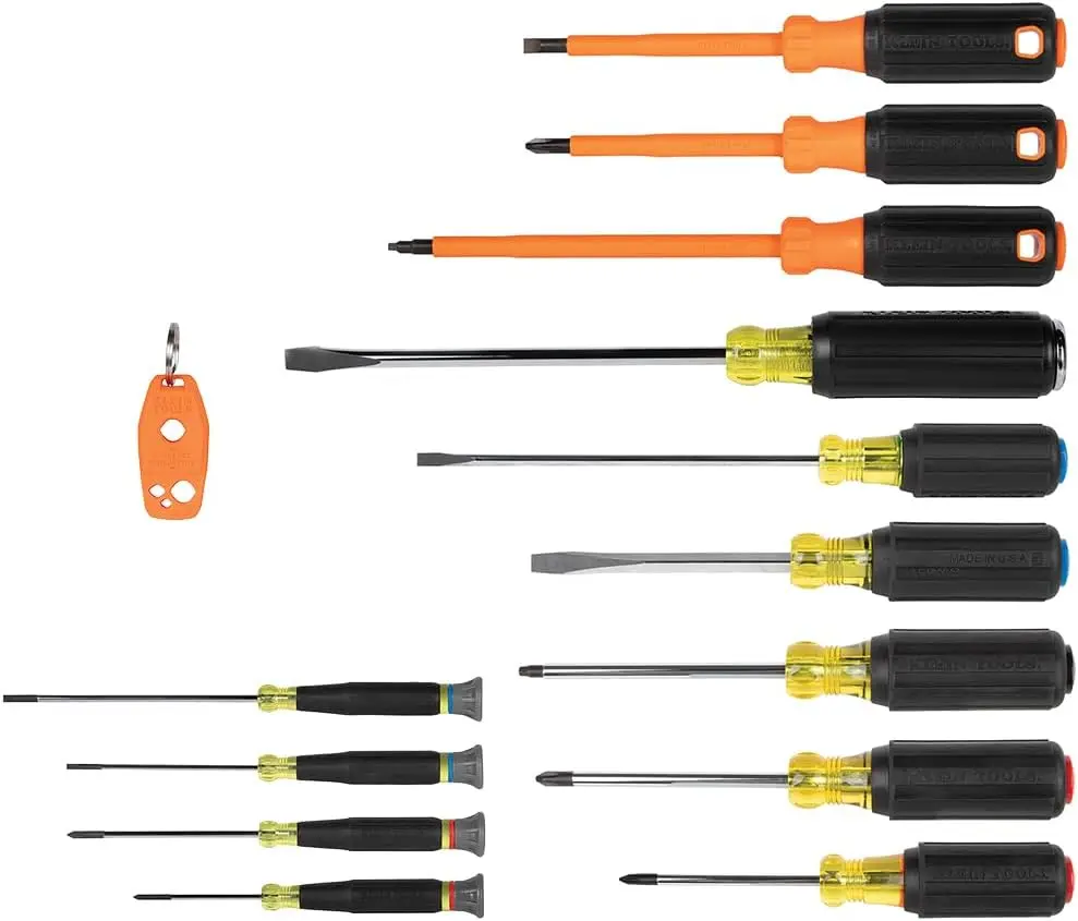 

14-Piece Screwdriver Set with Color-Coded Handles, Precision & Insulated Tools, Magnetizer Included