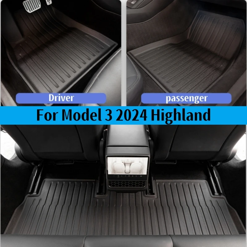 For Tesla Model 3 2024 Highland Floor Mats Cargo Liner Waterproof Anti-slip Trunk Mat TPE Pads Model 3 2024 Highland Accessories