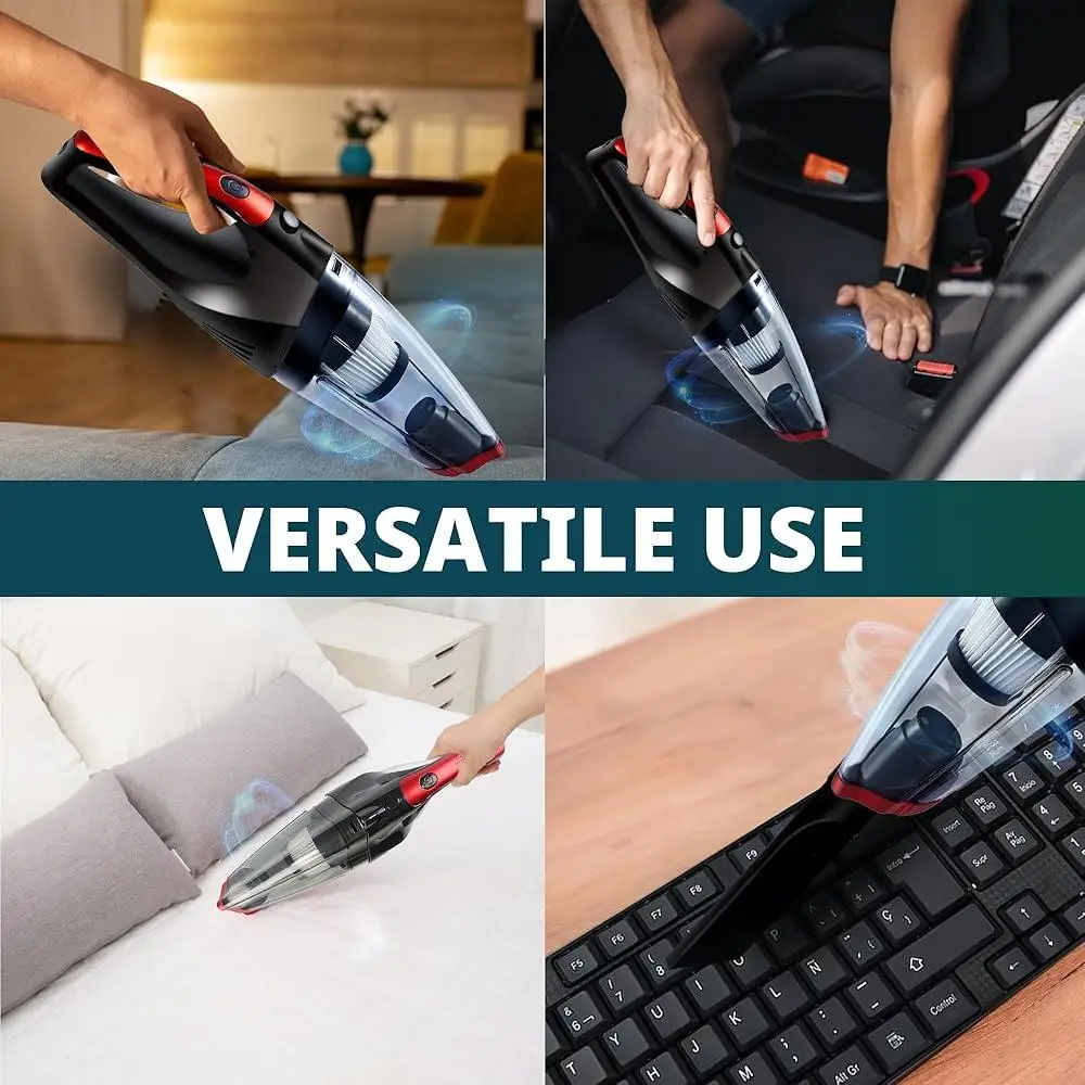 Pure Flower Cordless Car Vacuum Cleaner 6200PA High Suction Wireless Handheld Tool USB Quick Charge Multi-Functional Home Office