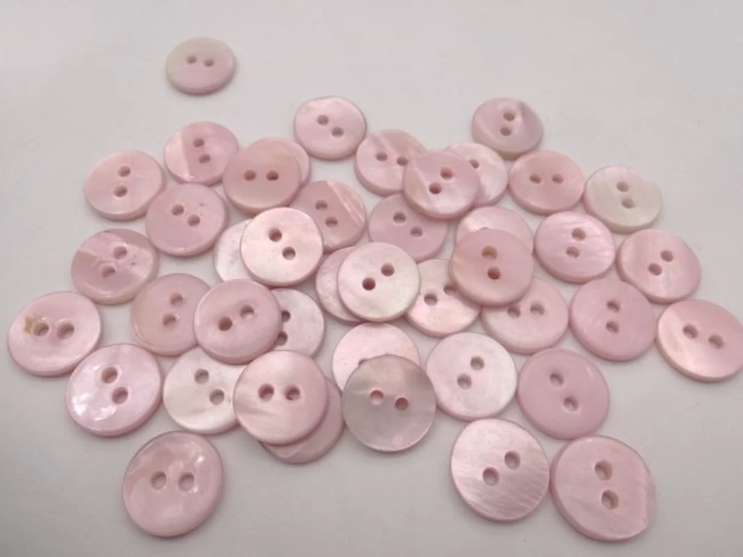 5PC Romantic Pink Round Natural Mother of Pearl Seashell 2-holes Flatback Button DIY Shirt Suit Cufflink Scrapbook Sewing Crafts