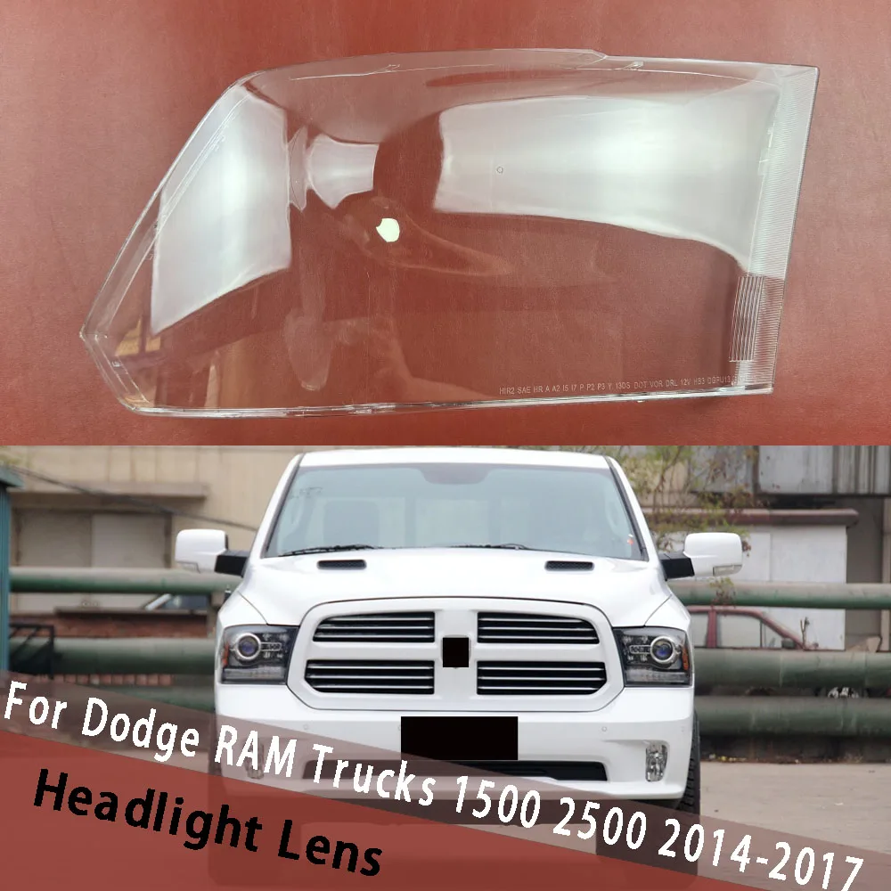 

For Dodge RAM Trucks 1500 2500 2014-2017 Headlamp Housing Transparent Cover Headlight Shell Plexiglass Replace Original Lens