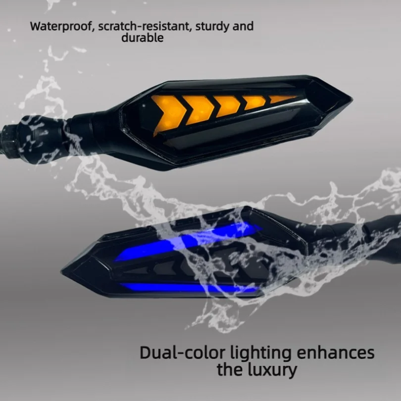 12V Motorcycle LED Sequential Turn Signal Light Dual Side Arrow Flowing Indicator Lamp Offroad Bike Modified Accessories