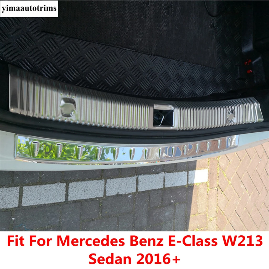 

For Mercedes Benz E-Class W213 Sedan 2016-2021 Rear Trunk Door Sill Protective Decoration Cover Trim Stainless Steel Accessories