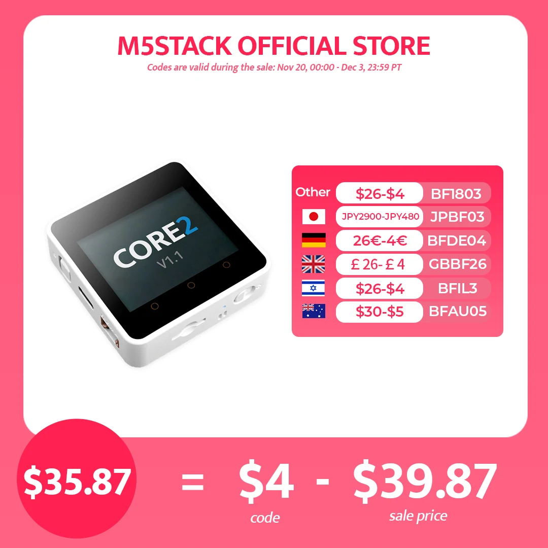 M5Stack Official Core2 ESP32 IoT Development Kit V1.1