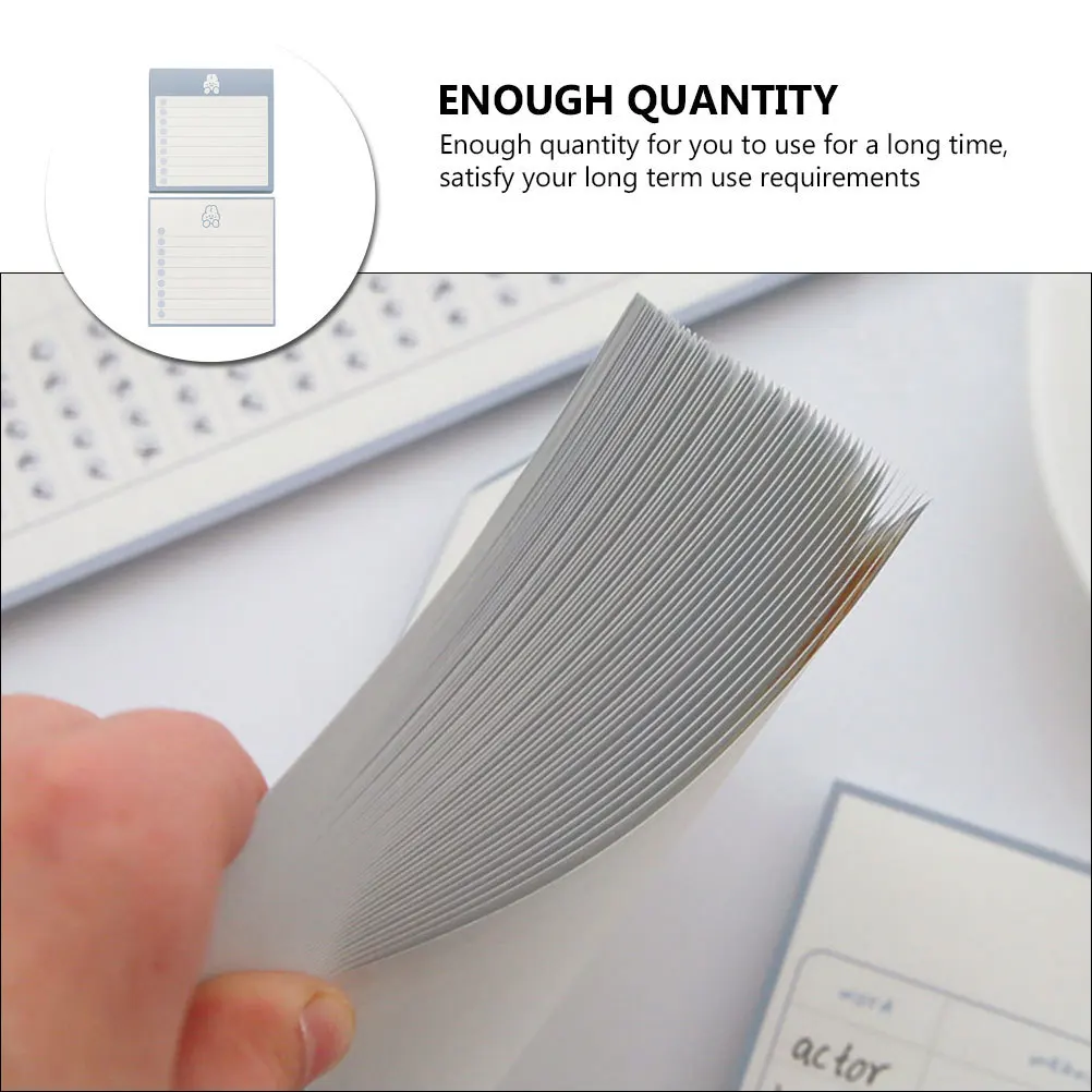 

2Pcs Memo Pads Notepads for Message Leaving and Note Taking Thickened Paper Cartoon Design DIY Craft Decorative Study Schedule