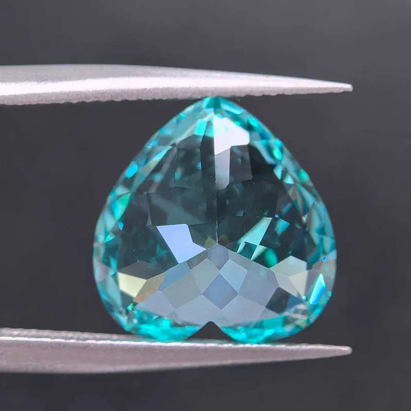 

Lab Grown Paraiba Stone Heart Shape VVS1Gemstones Charms Beads for DIY Jewelry Making Earrings Rings Selectable AGL Certificate