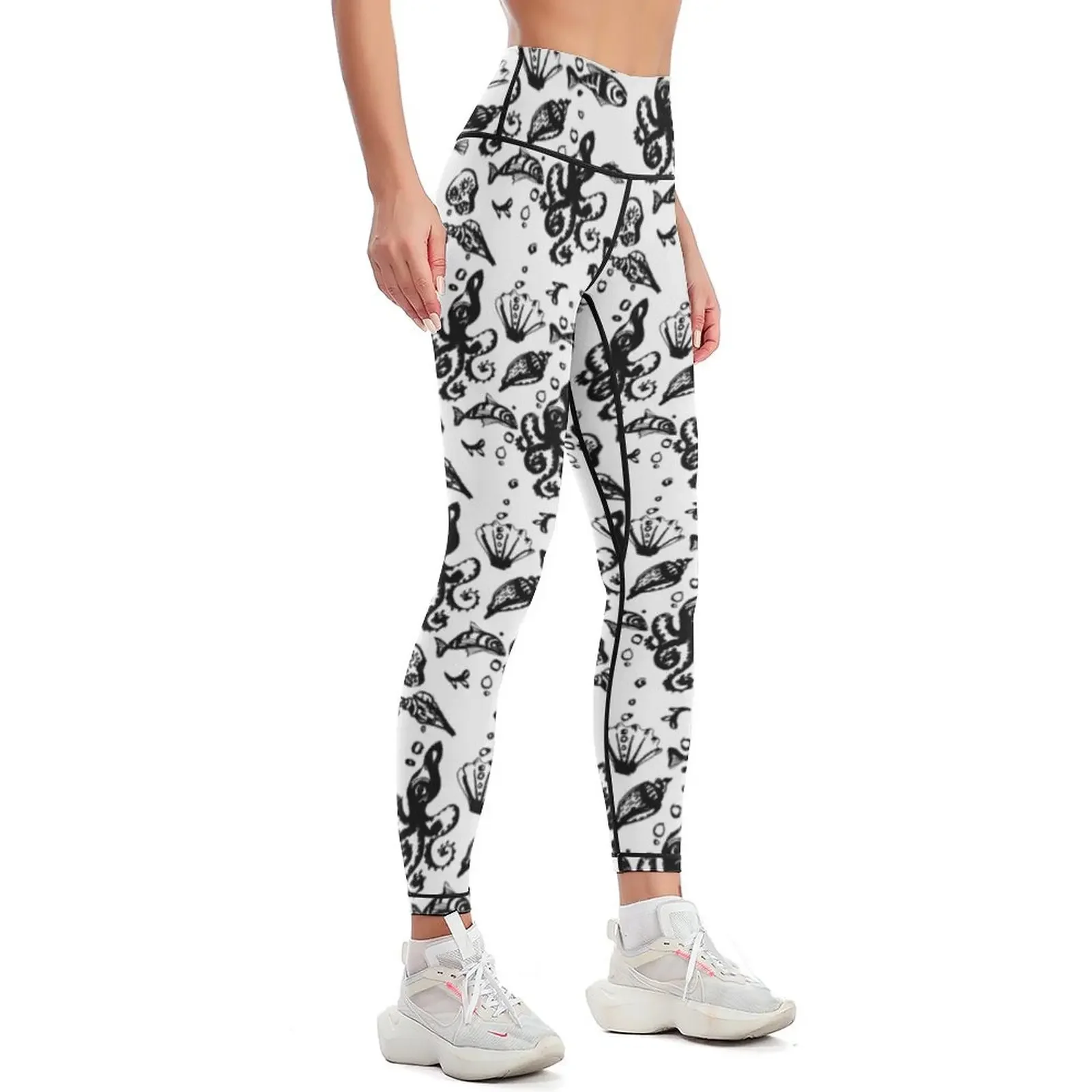 Octopus - Fusion of pen strokes Leggings Clothing fitness legging gym Fitness clothing legging pants raises butt Womens Leggings