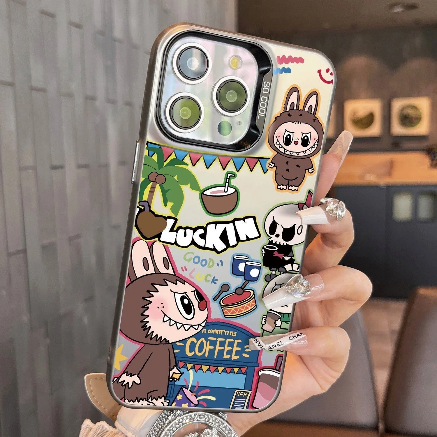 Cartoon Doll New Labubu Case for VIVO Y16 Y17S Y21 Y22S Y27 Y50 Y91 Y93 V23 V25 V27 V29 S1 Pro 5G Matte Shockproof Back Cover