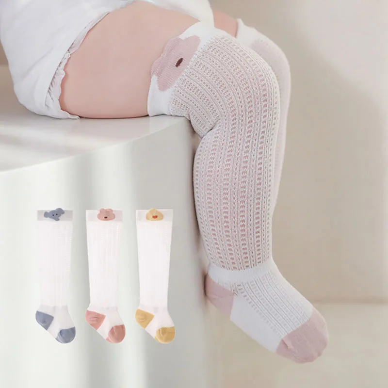 3 Pairs a Lot MILANCEL Summer Baby Long Stockings 0-3Y Girls Thin Style Cartoon Bunny Sweet Socks Toddler Sock