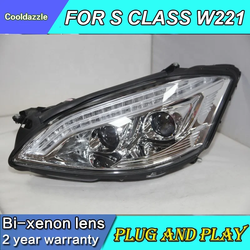 For  S class W221 S350 S500 S600 LED Head Light 2006 2007 2008 Year Chrome Housing