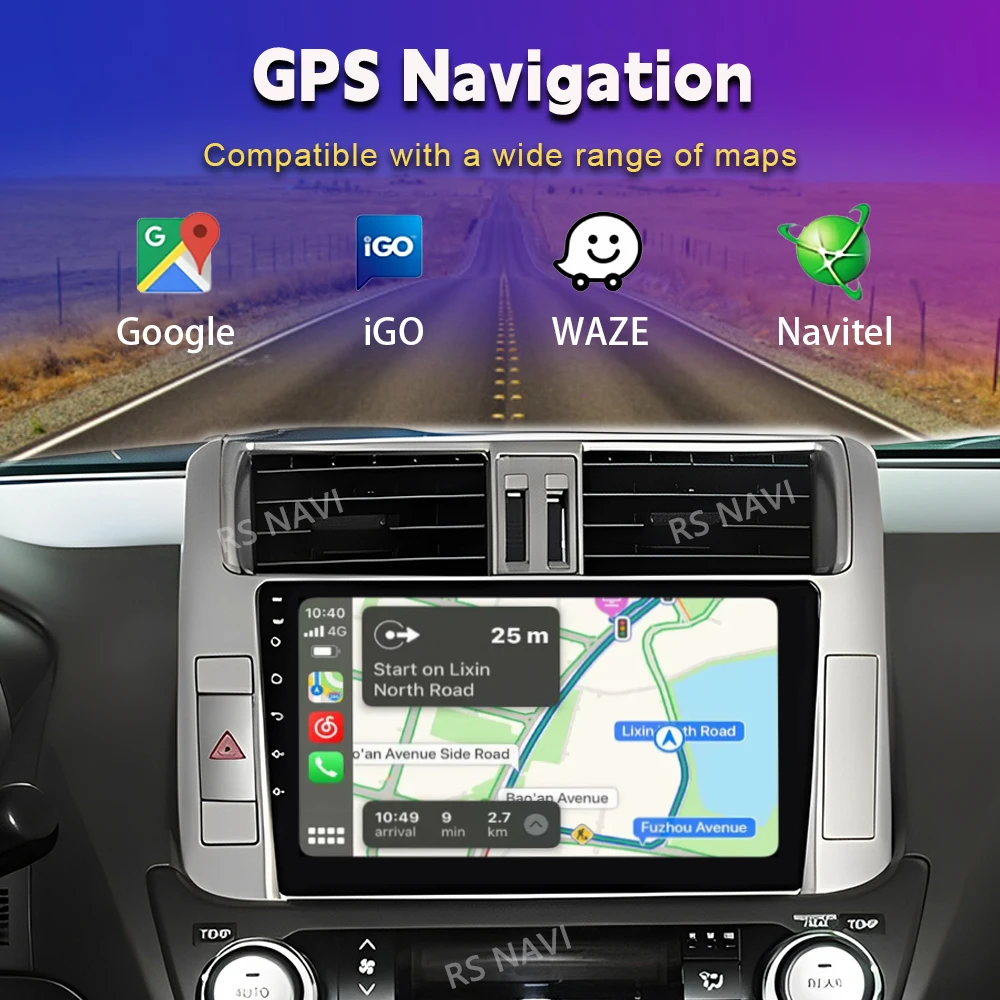 Android 16 Carplay Auto Car Radio Multimedia Player For Toyota Land Cruiser Prado 150 2009-2013 Autoradio Stereo 2din Head Unit view 5