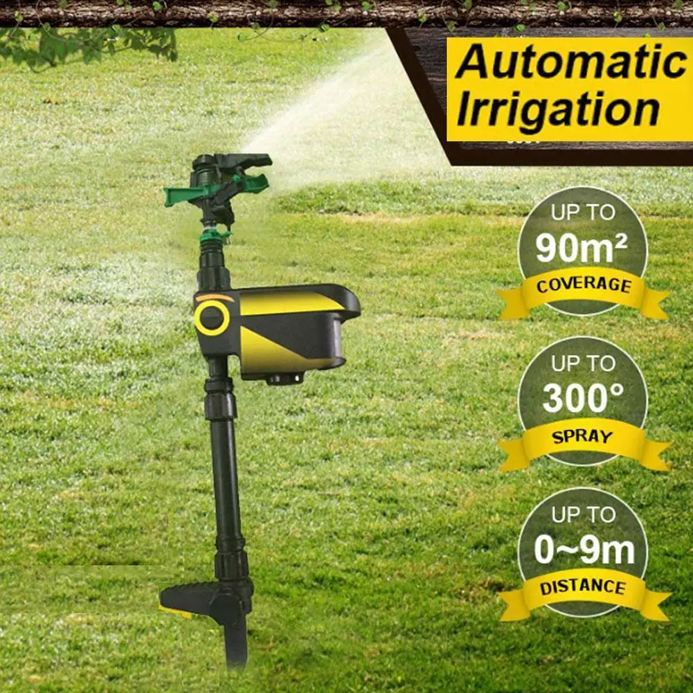 Sprinkler Automatic Rotating Large Area Solar Powered Deterrent Repeller ﻿ Animal Animal Garden Activated Motion Sprinkler G0H4