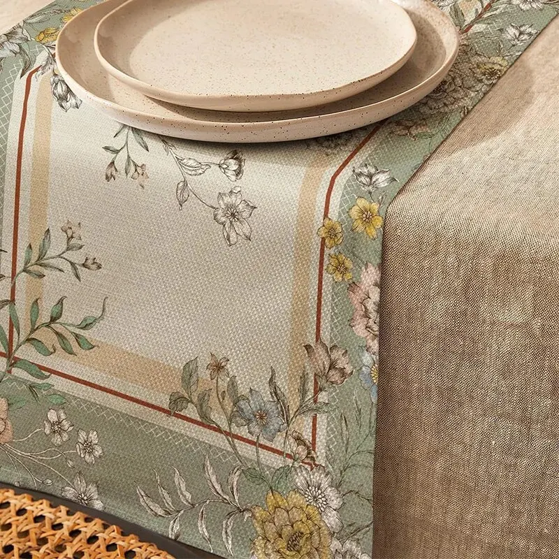 1pc Floral Print Mandala Pattern Table Runner, Boho Polyester Table Runner For Dining Room Cottagecore Polyester Table Liner