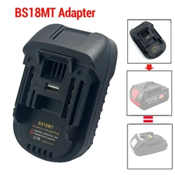 BS18MT Battery Adapter with USB Charging Socket for Bosch 18V Battery Convert to Makita 18V BL1830 (Adapter only)