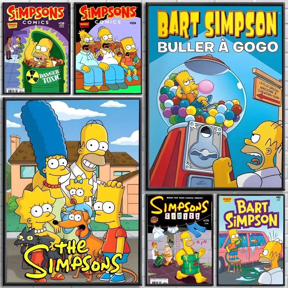 The Simpsons Poster Self-Adhesive HD Mural Wall Decals, Living Room Bedroom Home Decor Gift