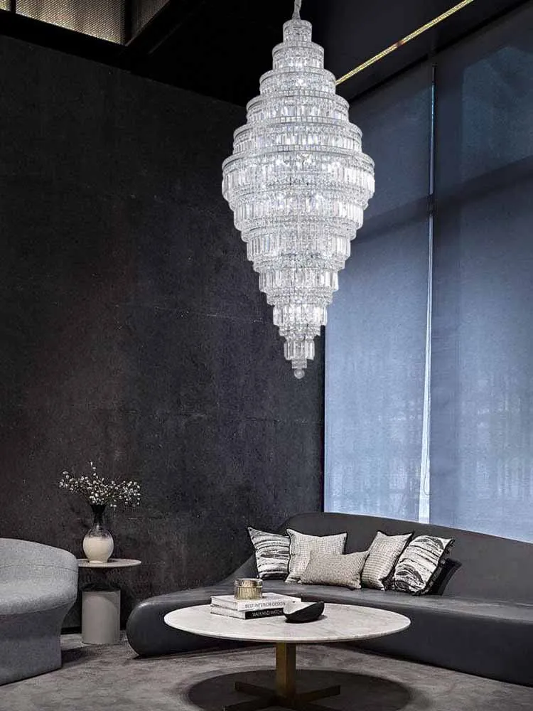 

Modern Hanging Lights Hotel Lobby Chandelier Customizable Chandeliers Lighting Living Light Fixtures Luxury Crystal Pendant Lamp