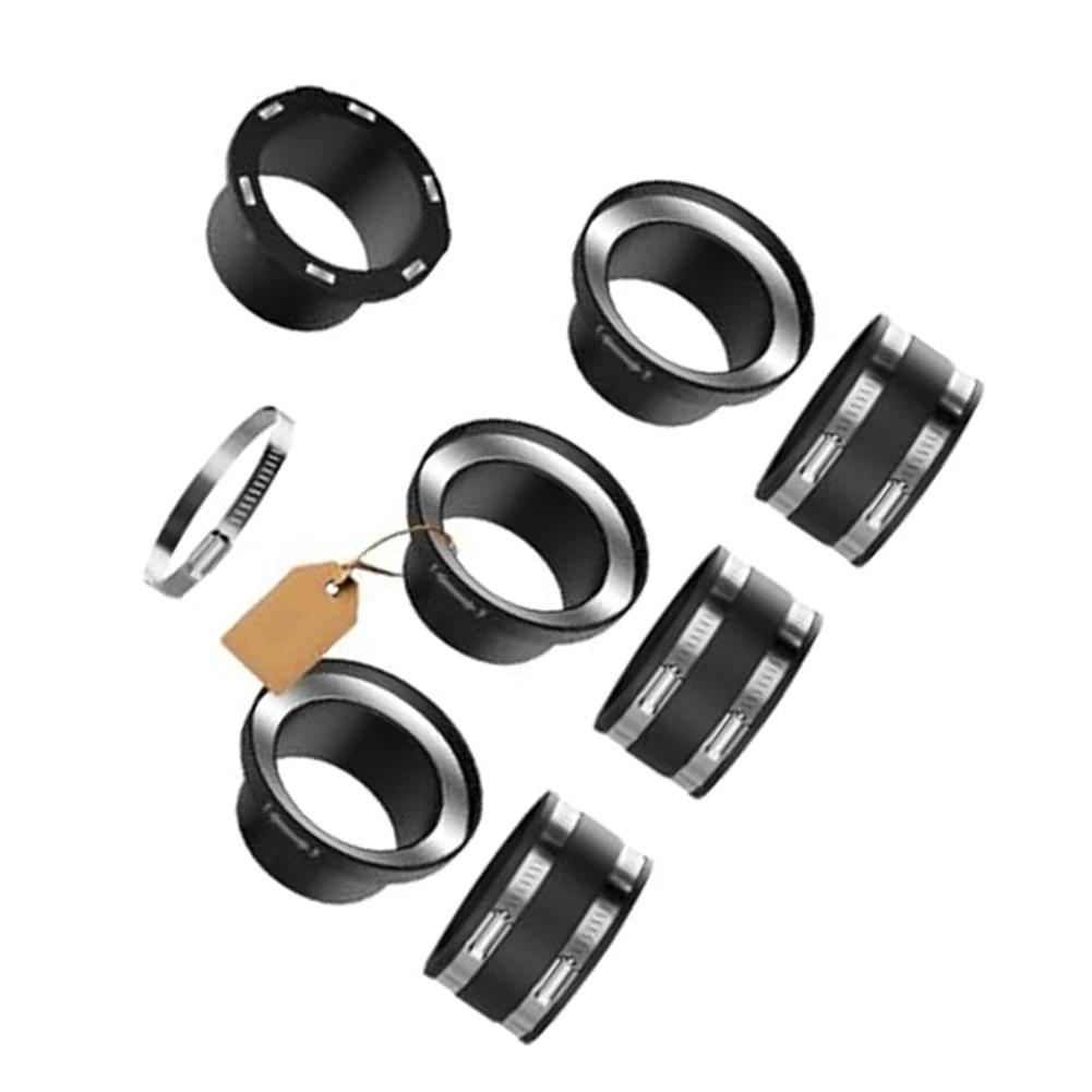 8 Piece Dust Collection Adapter Kit with Triple Iron Ring Configuration and Single Magnetic Ring for Stability