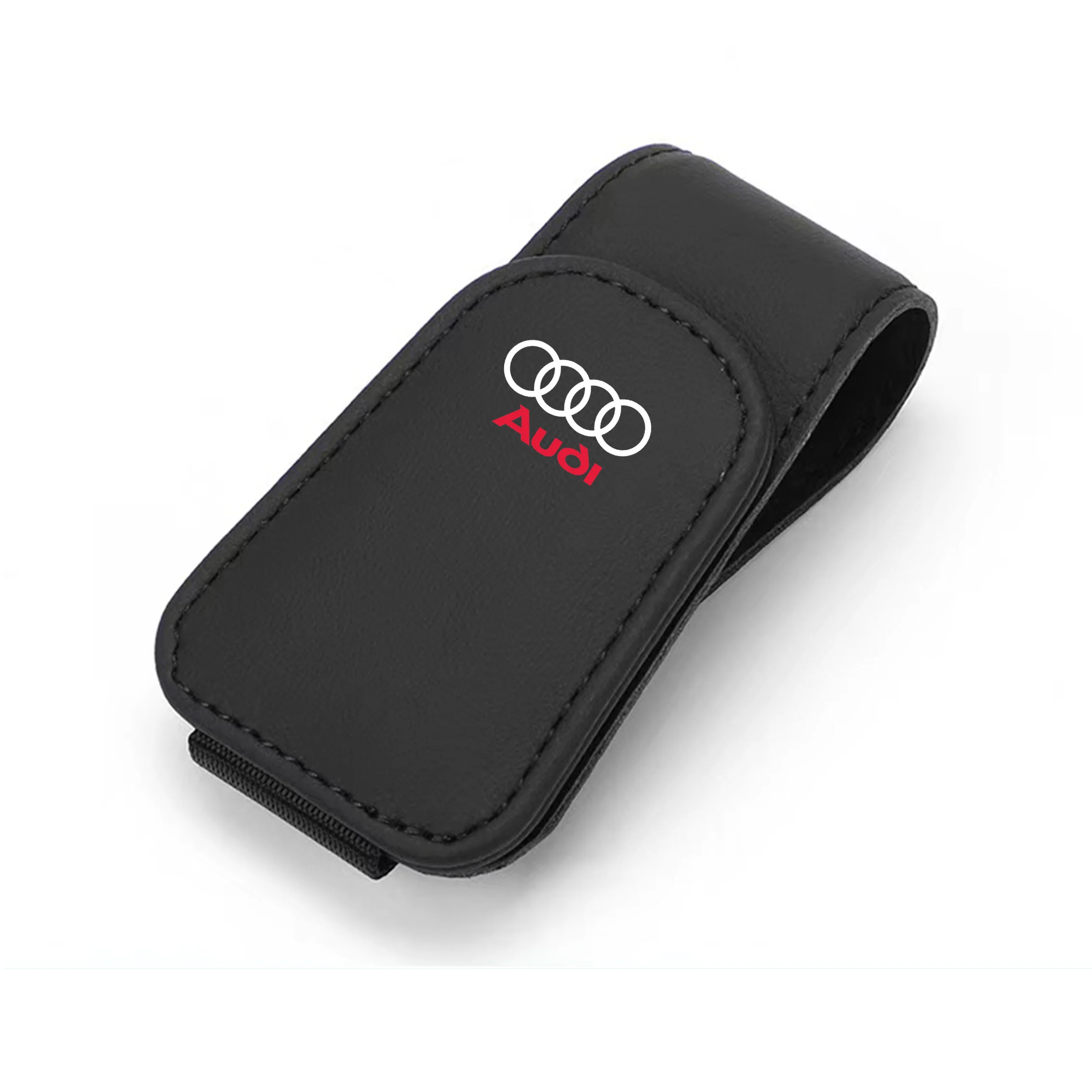 Auto-Logo Sonnenblenden-Brillenclip und Ticket-/Kartenhalter für Audi A8 A8L Q2 Q3 Q4 Q5 Q6 Q7 Q8 TT RS3 S5 B8 A1 A2 A3 A4 A5 A6 A7