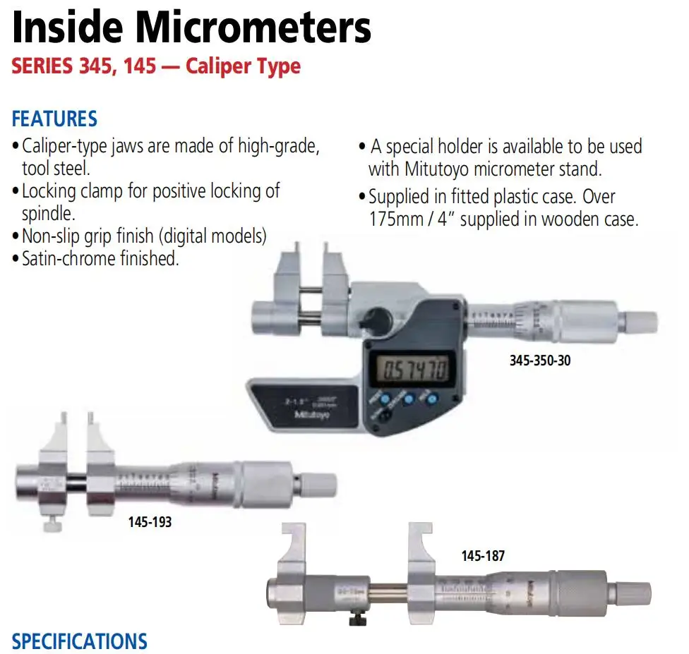 Original Japan Mitutoyo 345-251-30 IMP-50MX measuring range 25-50mm Caliper-type jaws Digital Inside Micrometers