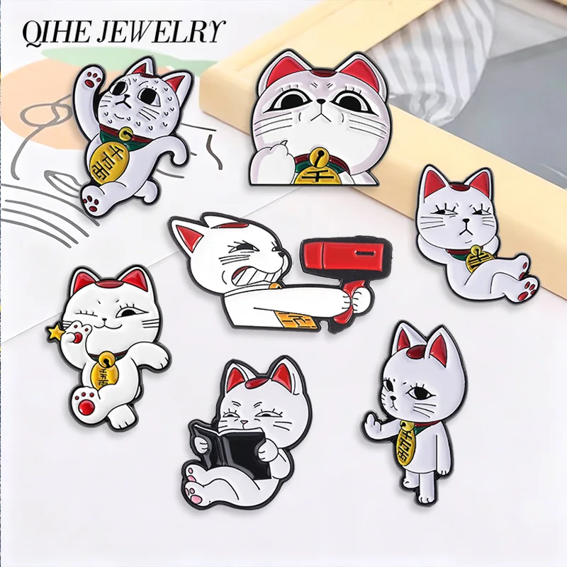 4-9 Stück/Set Fantasy-Abenteuer Anime Katzen-Elfen-Magier Emaille-Pin Anime Mechanische Charakter-Kampfrüstung Roboter Brosche Schmuck Abzeichen – Detail 10