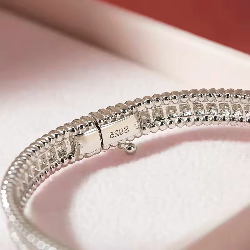 BXINY GRA Certified All Moissanite Bangles 925 Sterling Silver Plate 18K Gold Lab Diamond Bracelet for Women Party Gifts Jewelry