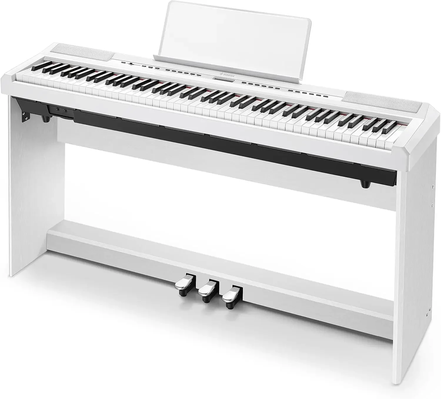 Beginner Digital Piano 88 Key Full Size Weighted Keyboard, Portable Electric Piano with Furniture Stand