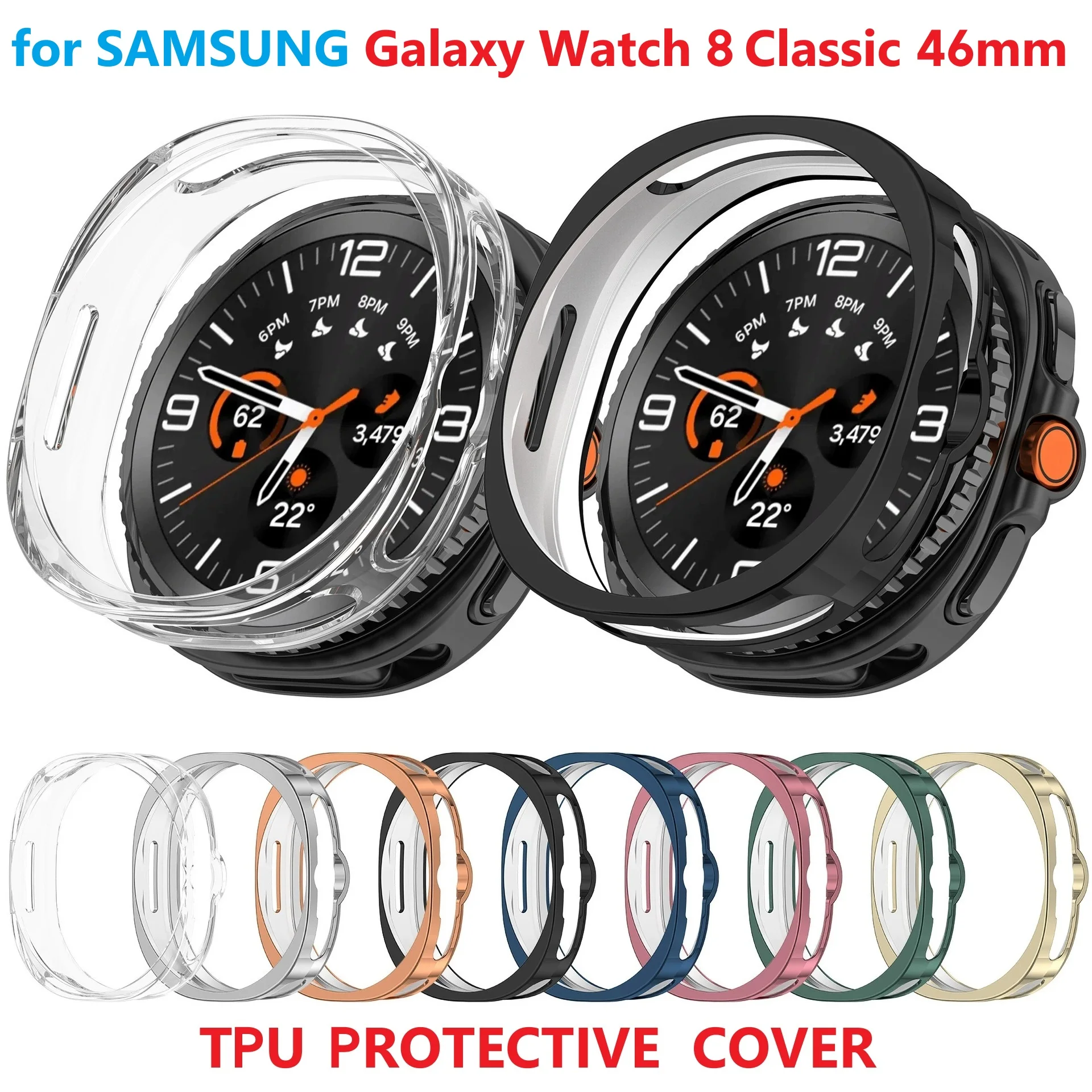 30 peças capa protetora para samsung galaxy watch 8 clássico 46mm relógio inteligente capa amortecedora tpu macio (não protetor de tela)