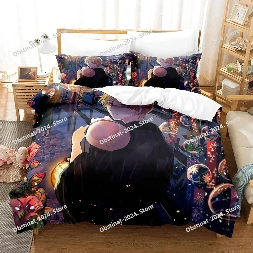 Natsume's Book of Friends Anime Bedding Set Printed single Comforter Quilt Duvet Cover Pillow Case 3 Pieces Sets Kids Adult Size