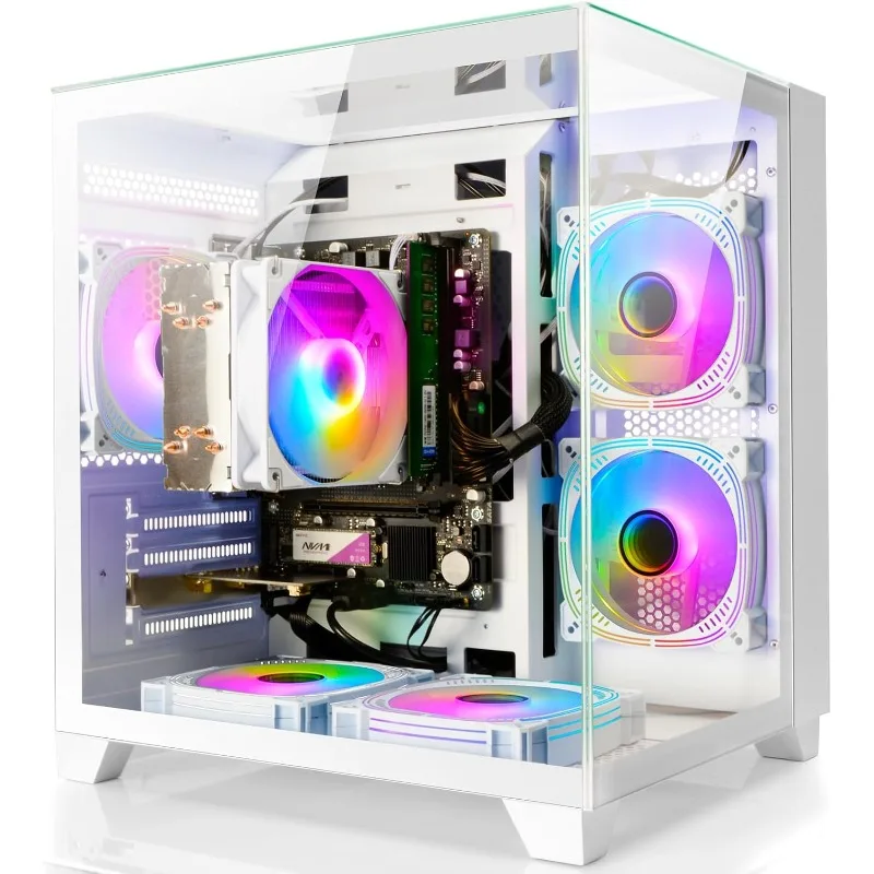 

Desktop PC Computer Ryzen 5-5600GT 8 core 3.6GHz, 16G DDR4 RAM, 512G NVME SSD, Tower Computer with 400W Power Supply for Wor