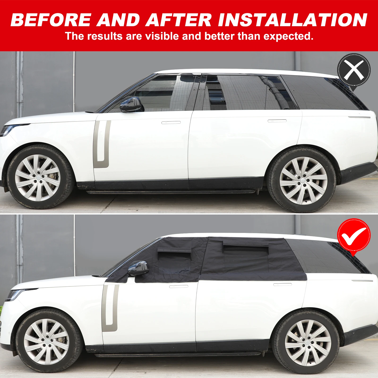 For Land Rover Range Rover Vogue 2023-26 Car Front Rear Door Window Sunshade Net Insect Prevention Net Removable Cover