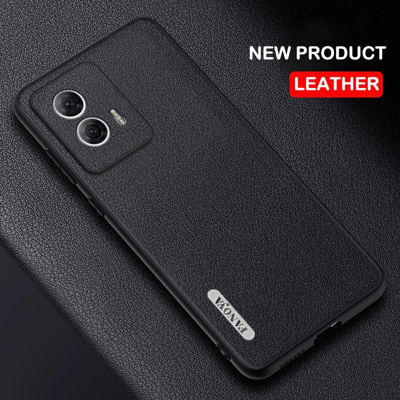 Leather Case for Motorola Moto Edge 50 Fusion Vegetable Tanning Silicone Protection Hard Phone Cover MotorolaEdge50Fusion Shell